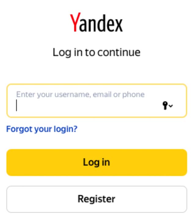 Yandexアカウントのパスワードを追跡する